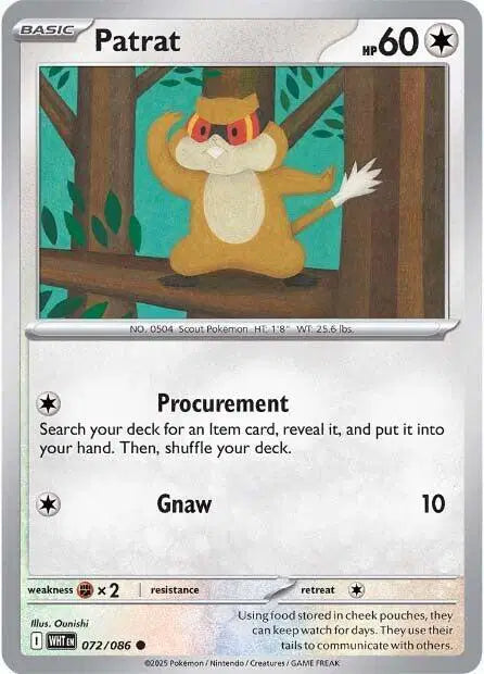Patrat Common • 072/086 White Flare Reverse Holofoil