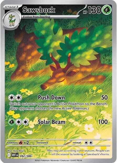 Sawsbuck White Flare Illustration Rare 092/086