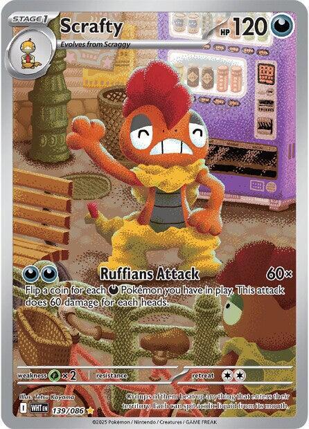 Scrafty White Flare Illustration Rare 139/086