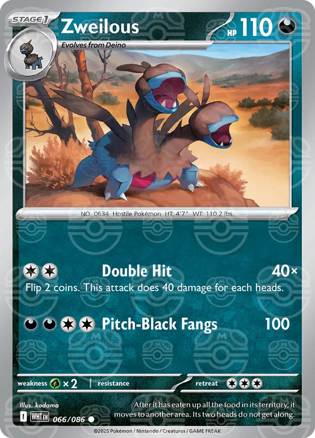 Zweilous (Master Ball Pattern) White Flare Common 066/086