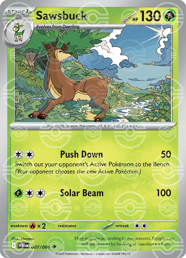 Sawsbuck (Poke Ball Pattern) Uncommon • 007/086 White Flare
