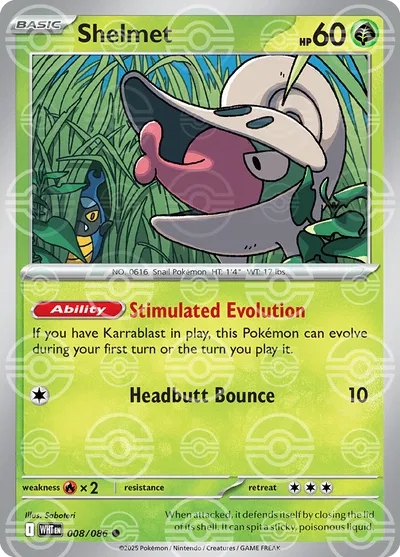 Shelmet (Poke Ball Pattern) White Flare Common 008/086