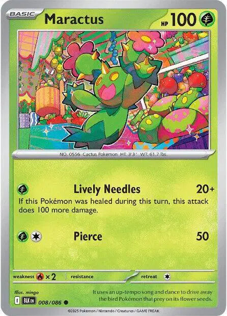 Maractus Common • 008/086 Black Bolt Reverse Holofoil