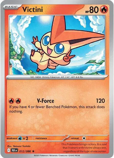 Victini Rare • 012/086 Black Bolt Holofoil