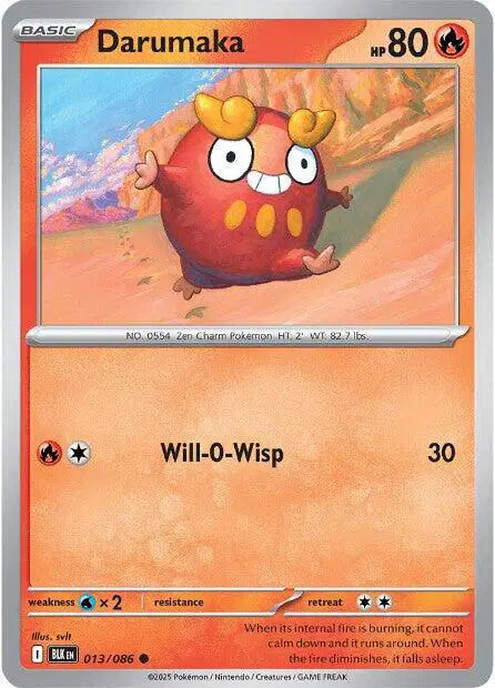 Darumaka Common • 013/086 Black Bolt Reverse Holofoil