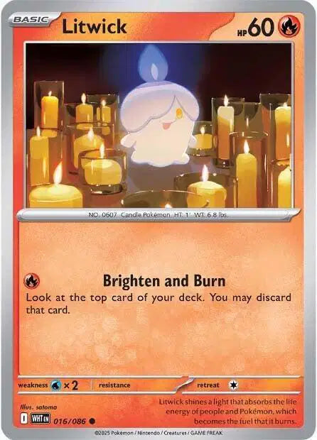 Litwick Common • 016/086 White Flare Reverse Holofoil