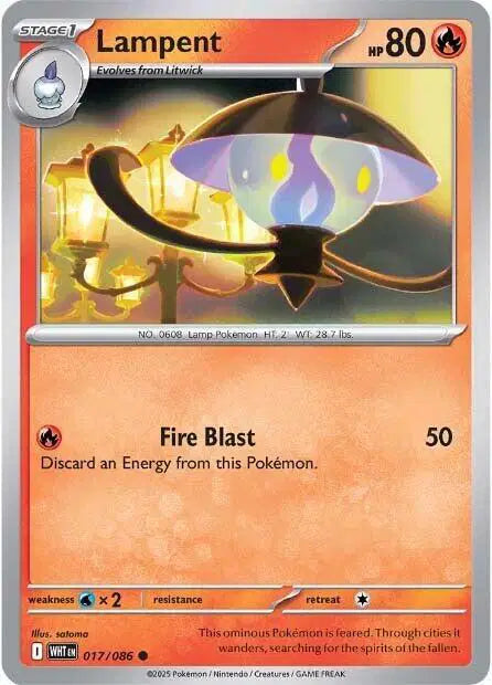 Lampent Common • 017/086 White Flare Reverse Holofoil
