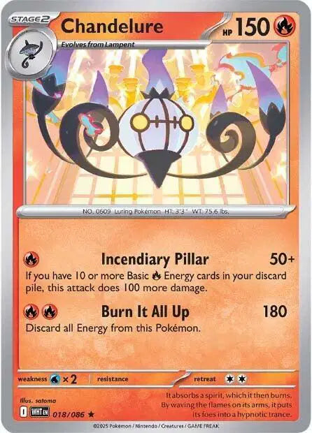 Chandelure Rare • 018/086 White Flare Holofoil