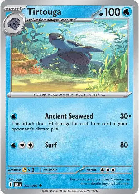 Tirtouga Uncommon • 022/086 Black Bolt Reverse Holofoil