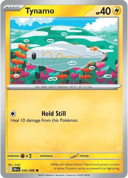 Tynamo Common • 030/086 Black Bolt Reverse Holofoil