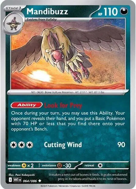 Mandibuzz Uncommon • 064/086 White Flare Reverse Holofoil