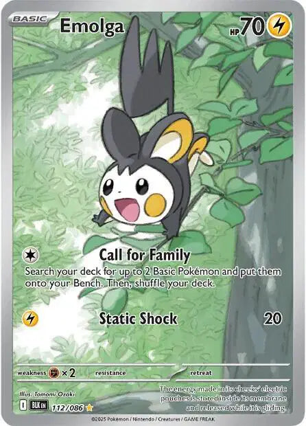 Emolga Illustration Rare • 112/086 Black Bolt