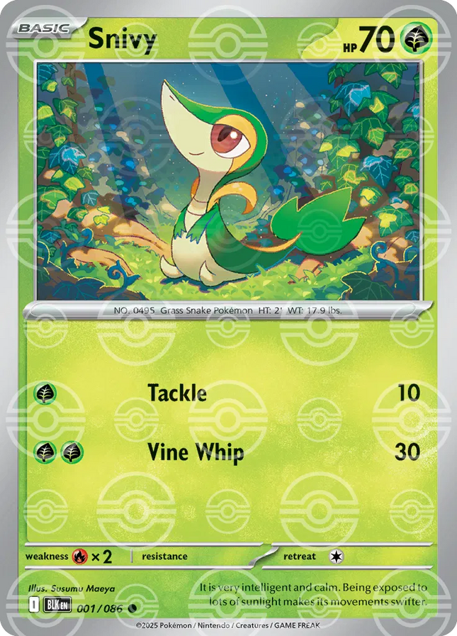 Snivy (Poke Ball Pattern) Black Bolt Common 001/086