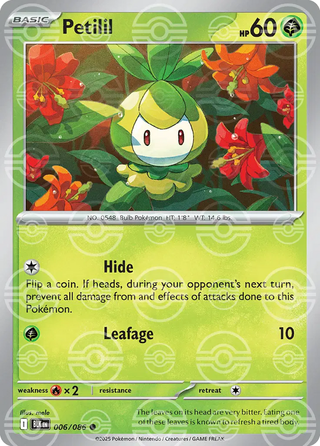 Petilil (Poke Ball Pattern) Common • 006/086 Black Bolt
