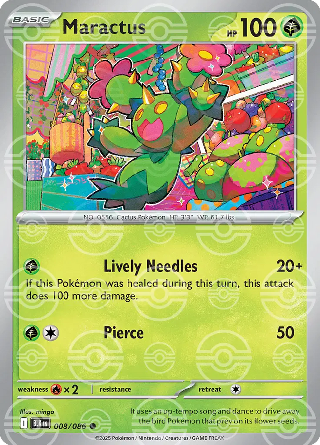 Maractus (Poke Ball Pattern) Common • 008/086 Black Bolt
