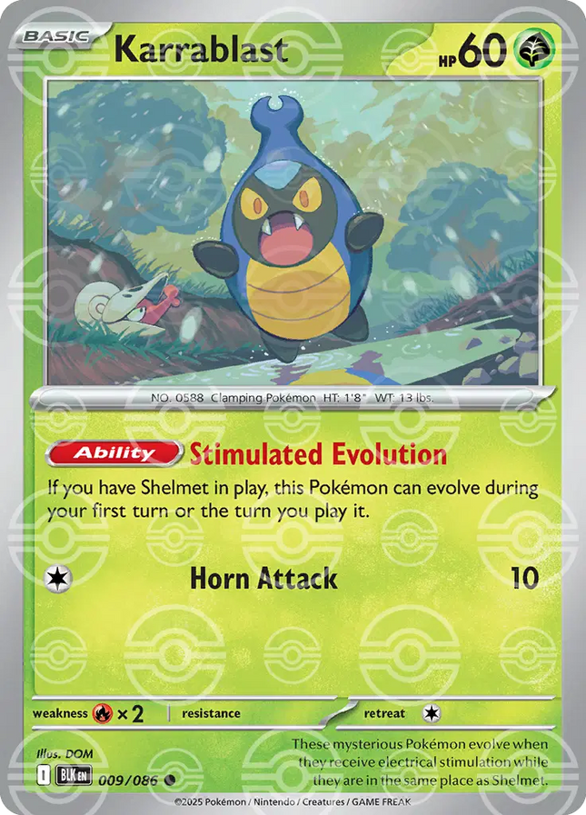 Karrablast (Poke Ball Pattern) Common • 009/086 Black Bolt
