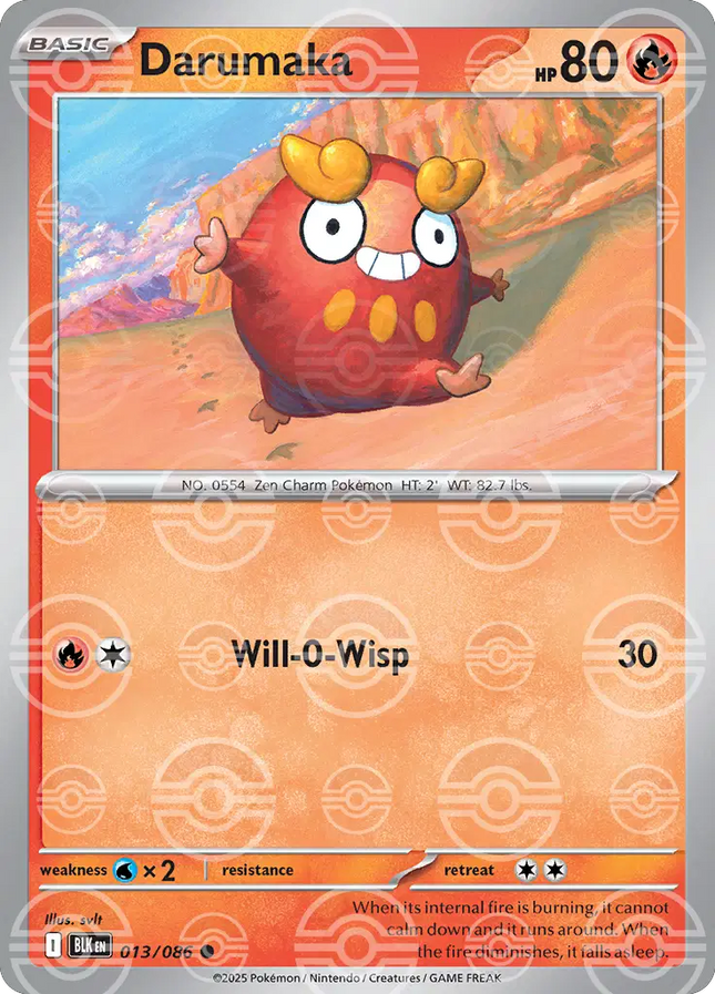 Darumaka (Poke Ball Pattern) Common • 013/086 Black Bolt