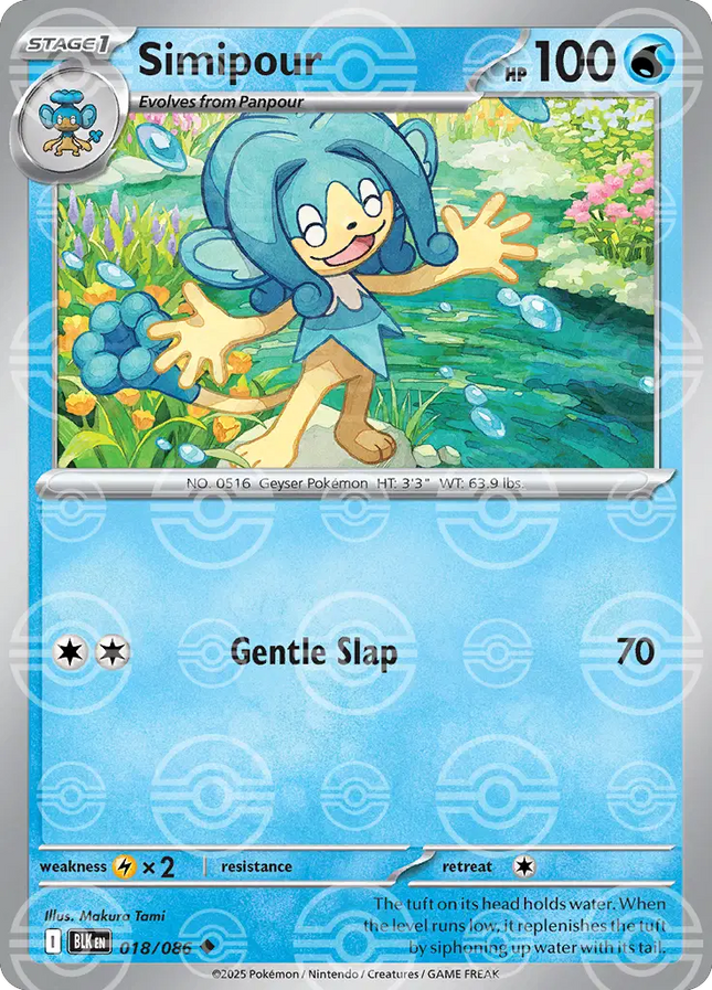 Simipour (Poke Ball Pattern) Uncommon • 018/086 Black Bolt