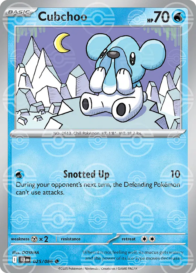 Cubchoo (Poke Ball Pattern) Common • 025/086 Black Bolt