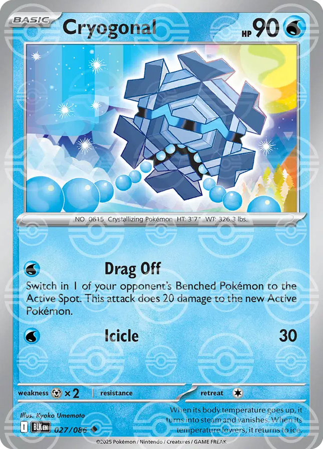 Cryogonal (Poke Ball Pattern) Uncommon • 027/086 Black Bolt