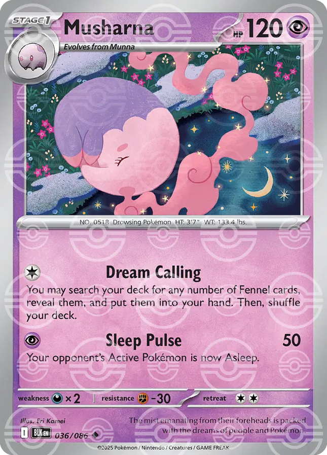 Musharna (Poke Ball Pattern) Uncommon • 036/086 Black Bolt