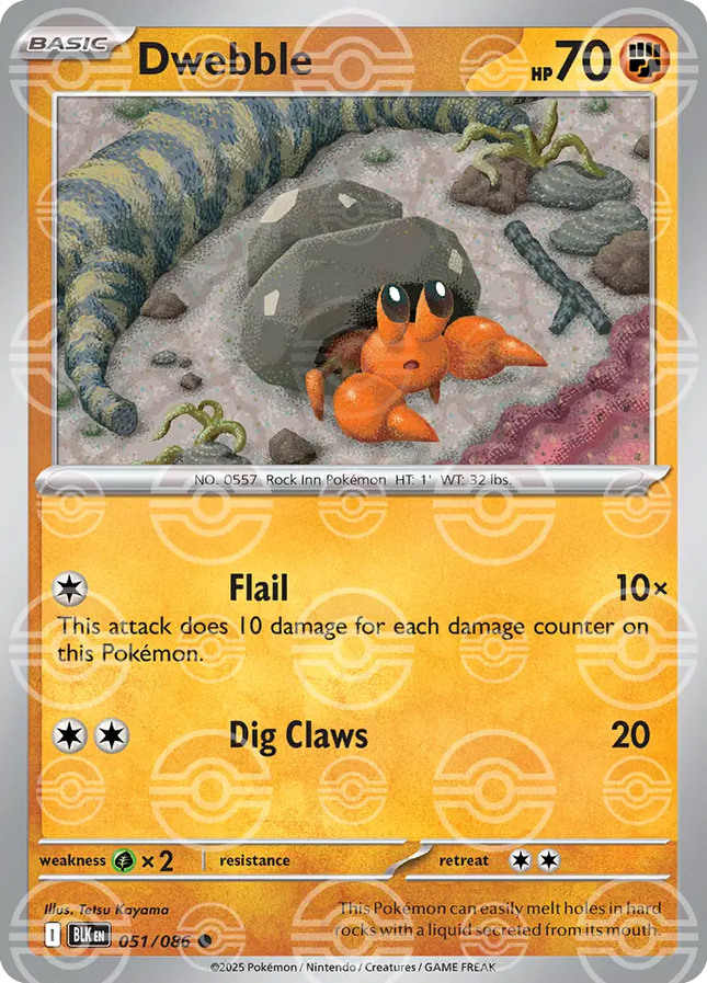Dwebble (Poke Ball Pattern) Common • 051/086 Black Bolt