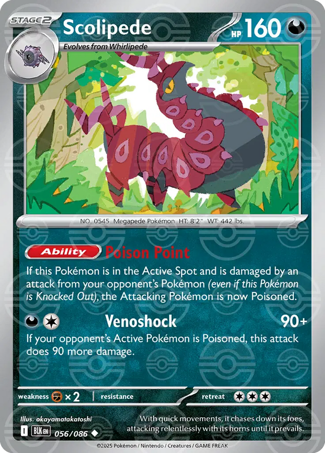 Scolipede (Poke Ball Pattern) Uncommon • 056/086 Black Bolt