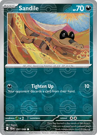 Sandile (Poke Ball Pattern) Black Bolt Common 057/086