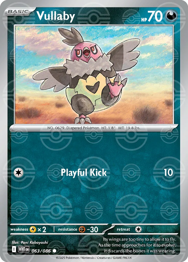 Vullaby (Poke Ball Pattern) White Flare Common 063/086