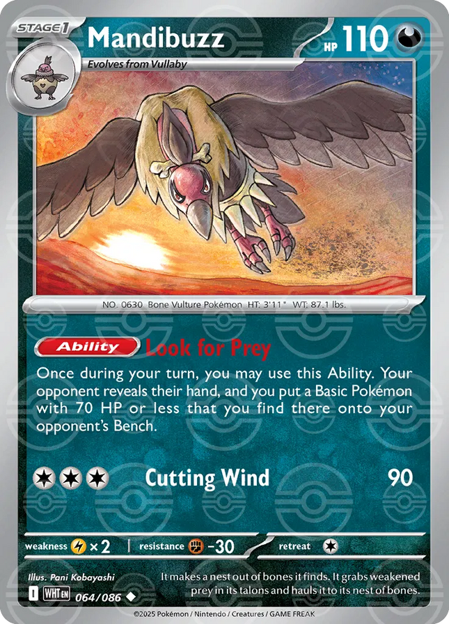 Mandibuzz (Poke Ball Pattern) White Flare Uncommon 064/086