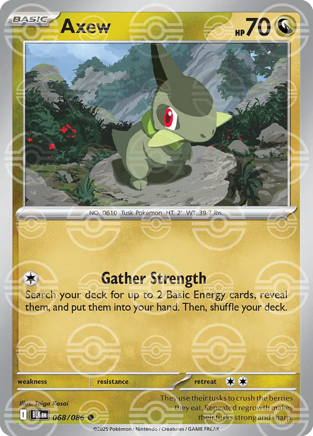 Axew (Poke Ball Pattern) Common • 068/086 Black Bolt