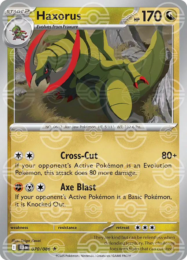 Haxorus (Poke Ball Pattern) Rare • 070/086 Black Bolt