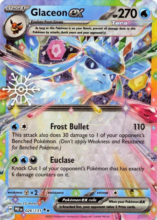 Glaceon ex - 026/131 (Holiday Calendar) Scarlet & Violet Promo Double Rare 026/131