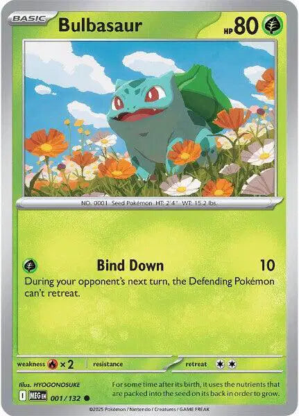 Bulbasaur Common • 001/132 Mega Evolution Reverse Holofoil