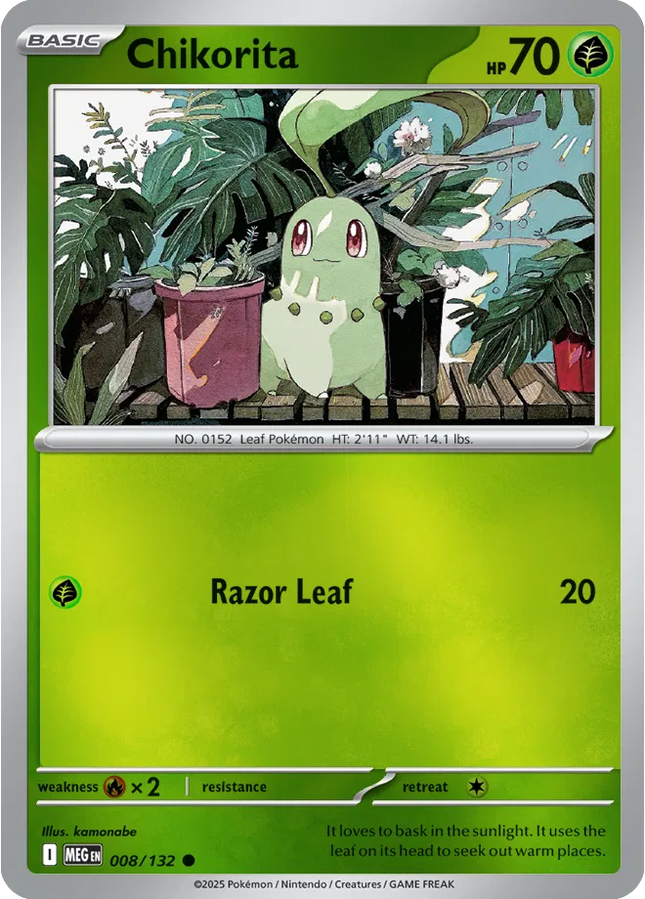 Chikorita Common • 008/132 Mega Evolution Reverse Holofoil
