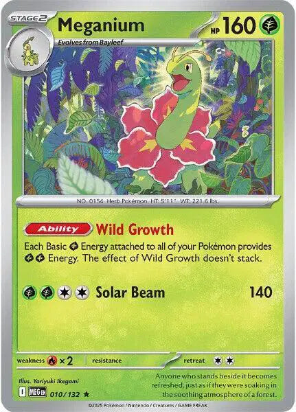 Meganium Rare • 010/132 Mega Evolution Reverse Holofoil