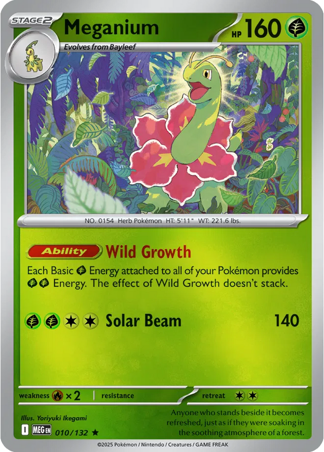 Meganium Rare • 010/132 Mega Evolution Reverse Holofoil