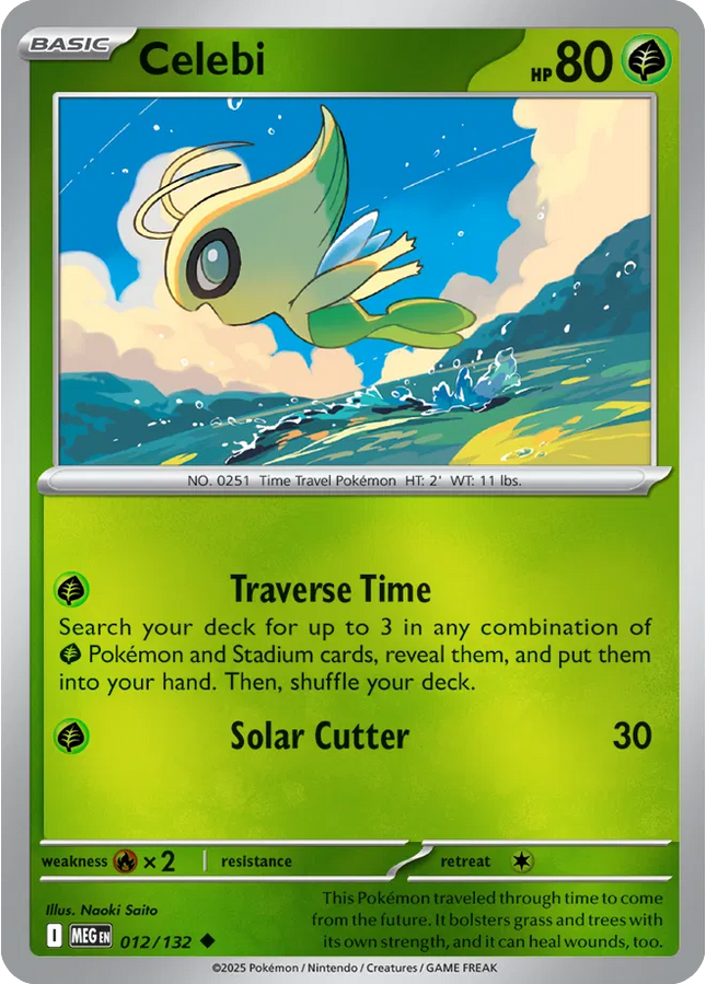Celebi Uncommon • 012/132 Mega Evolution Reverse Holofoil