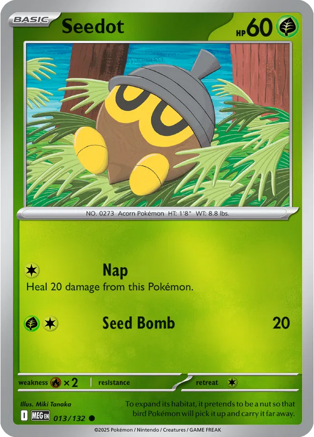 Seedot Mega Evolution Common 013/132 Reverse Holofoil