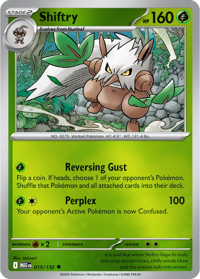 Shiftry Uncommon • 015/132 Mega Evolution Reverse Holofoil