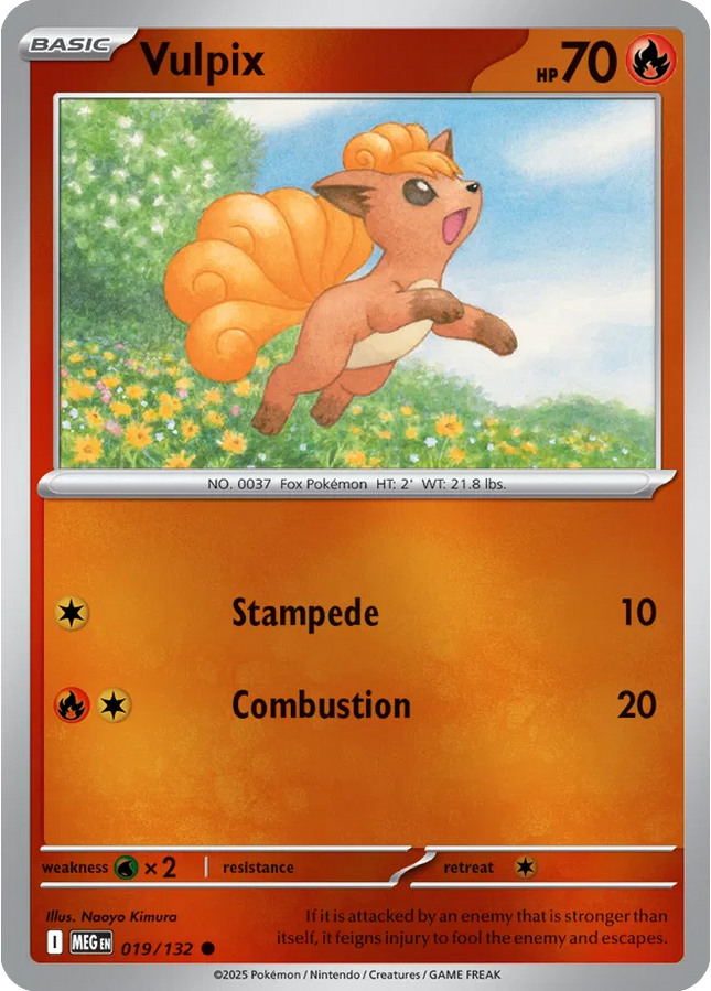 Vulpix Common • 019/132 Mega Evolution Reverse Holofoil