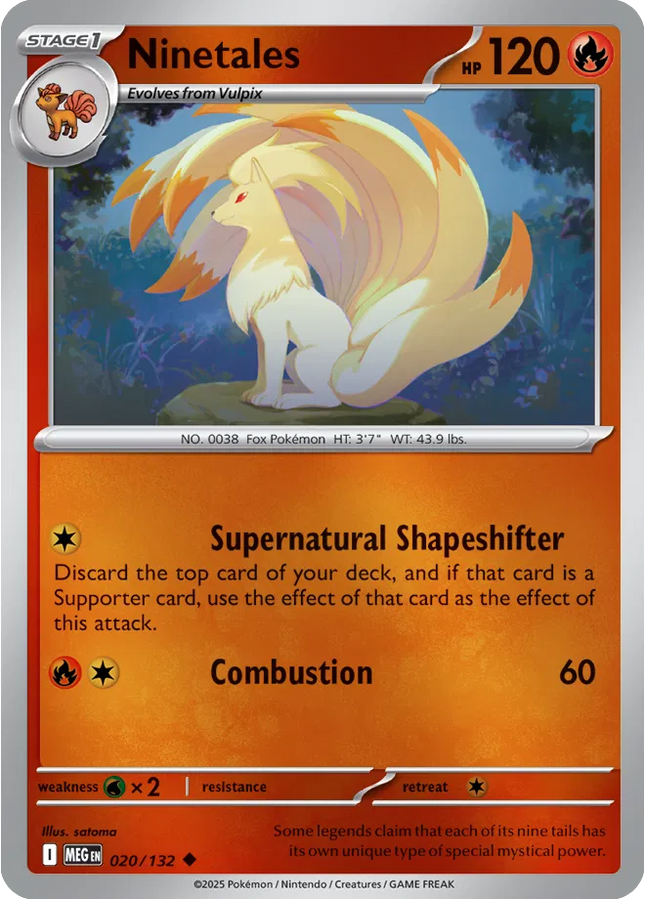 Ninetales Uncommon • 020/132 Mega Evolution Reverse Holofoil
