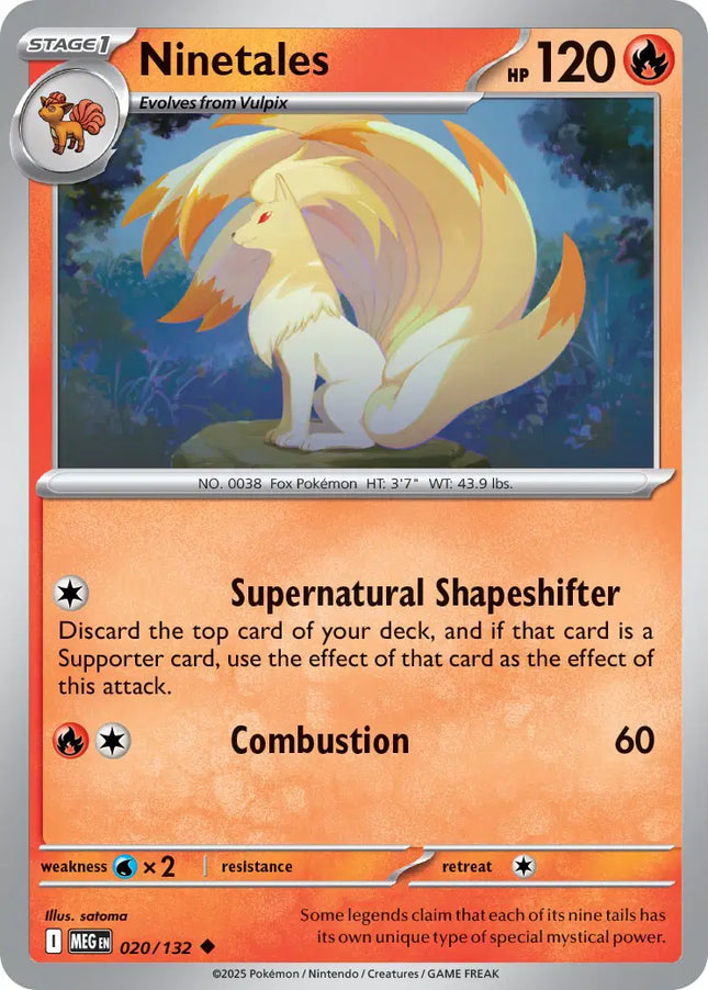 Ninetales Uncommon • 020/132 Mega Evolution Reverse Holofoil