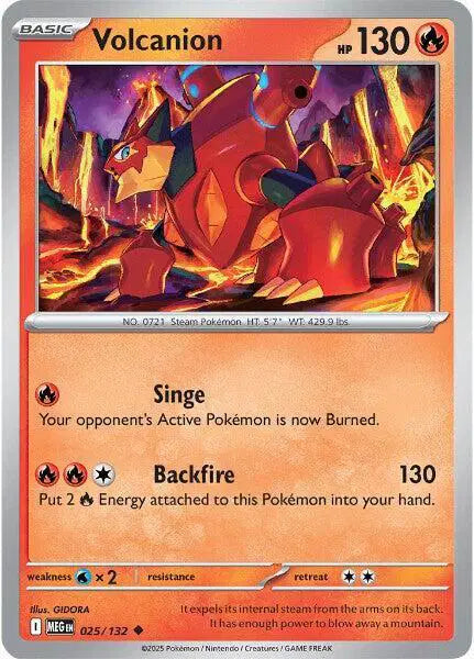 Volcanion Uncommon • 025/132 Mega Evolution Reverse Holofoil