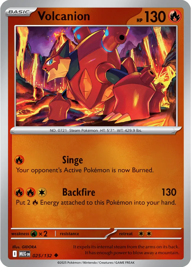 Volcanion Uncommon • 025/132 Mega Evolution Reverse Holofoil