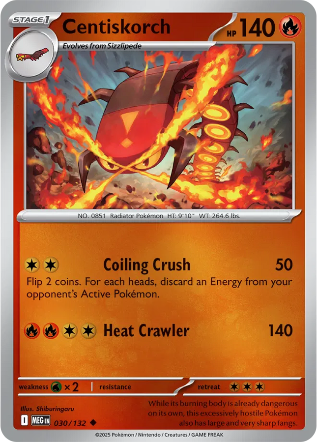 Centiskorch Uncommon • 030/132 Mega Evolution Reverse Holofoil