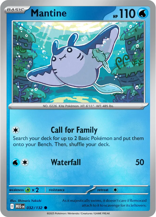 Mantine Common • 032/132 Mega Evolution Reverse Holofoil