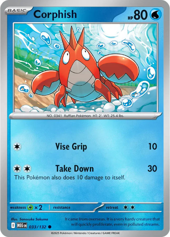 Corphish Common • 033/132 Mega Evolution Reverse Holofoil