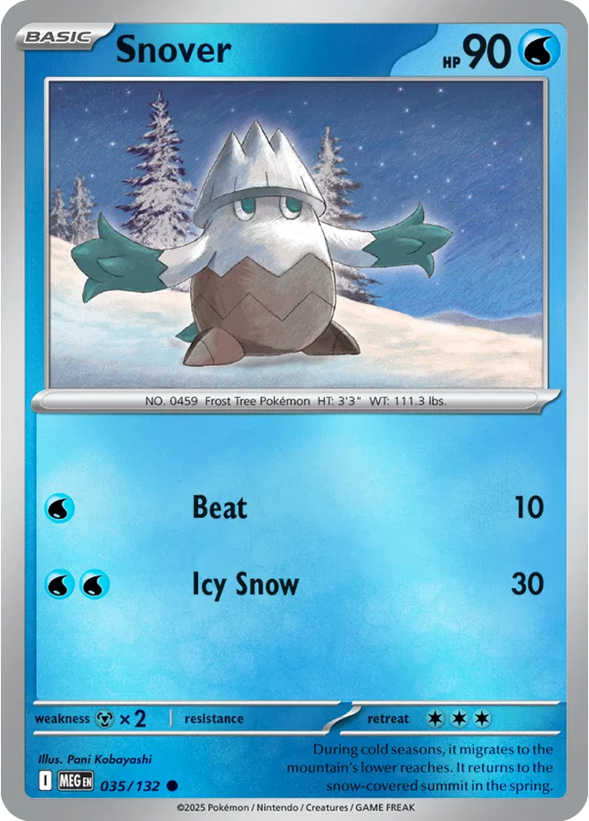 Snover Common • 035/132 Mega Evolution Reverse Holofoil