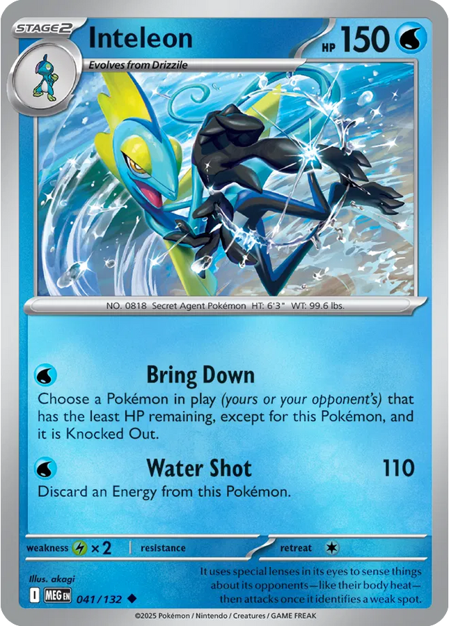 Inteleon Mega Evolution Uncommon 041/132 Reverse Holofoil